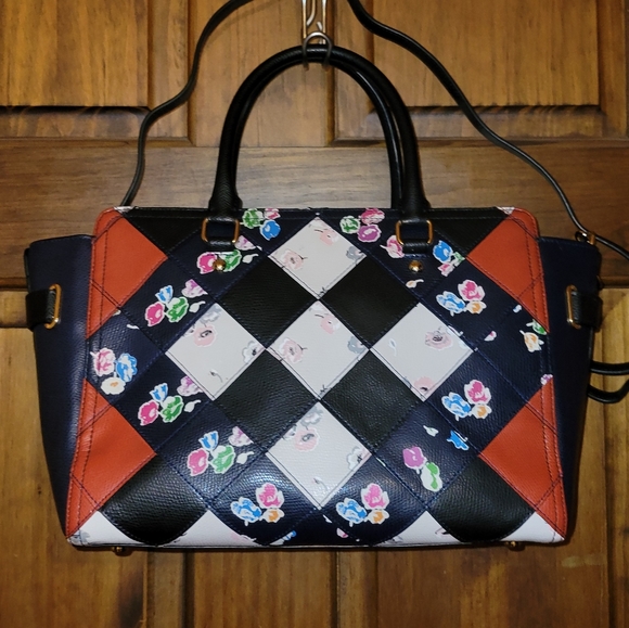 COACH SWAGGER FLORAL PATCHWORK CARRYALL MULTI-COLOR SATCHEL BAG F38210 - Picture 14 of 16